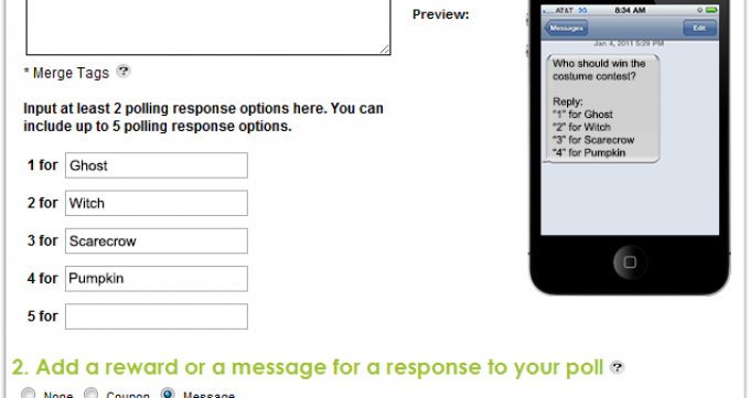 text messaging poll example